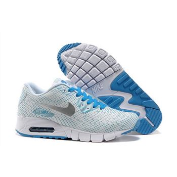 Nike Air Max 90 Unisex Blue Gray Running Shoes Inexpensive